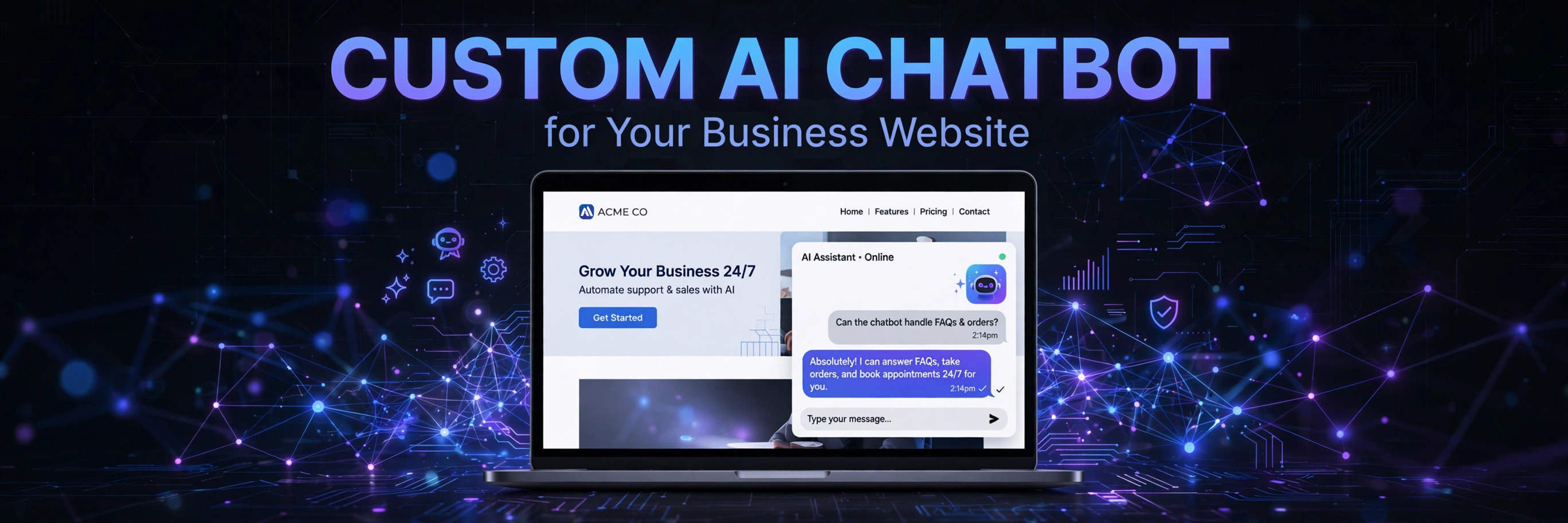 Custom AI chatbot gig — AI chatbot for your business website