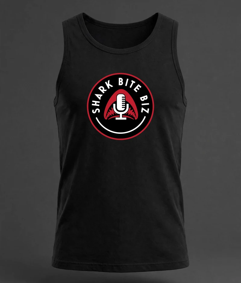 Shark Bite Biz tank top — black tank with the official Shark Bite Biz logo