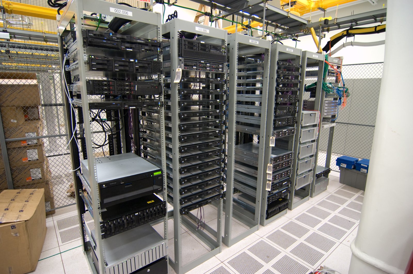 Server racks in a data center
