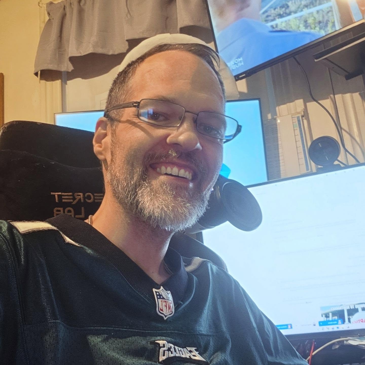 David Strausser in his Philadelphia Eagles jersey